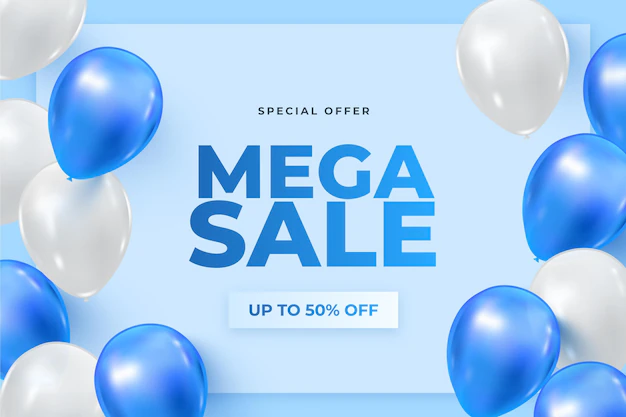 Free Vector | Realistic sale background with balloons