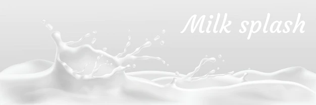 Free Vector | Realistic white milk splash, flowing yogurt or cream isolated on background.