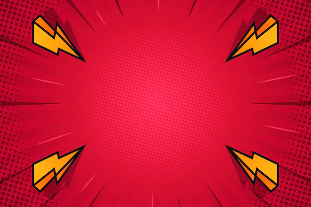 Free Vector | Red background comic style