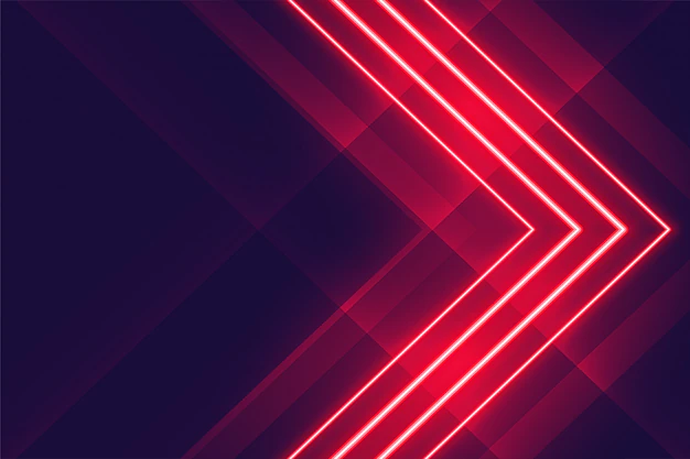 Free Vector | Red neon glowing lights arrow style background