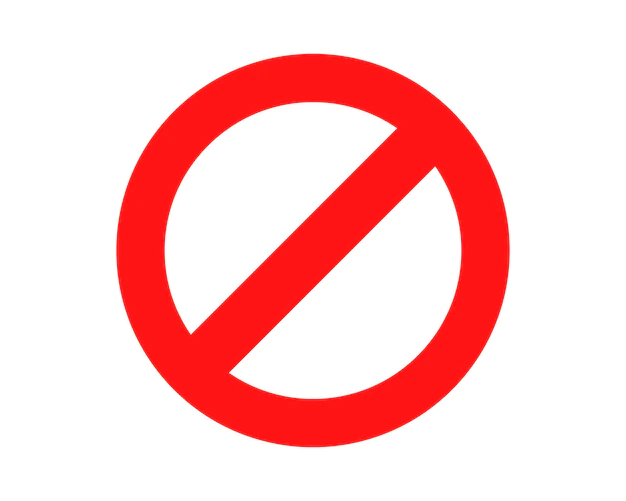 Free Vector | Red prohibited sign no icon warning or stop symbol safety danger isolated vector illustration