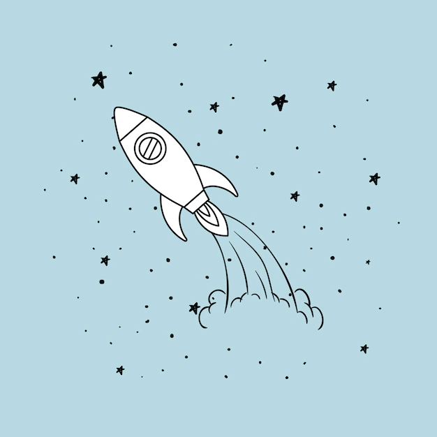 Free Vector | Rocket and stars