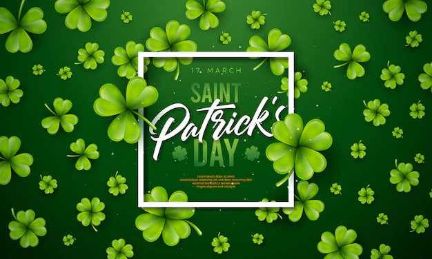 Free Vector | Saint patrick's day design with clover leaf on green background.