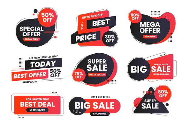 Free Vector | Sale label set with discount