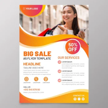 Free Vector | Sales a5 flyer with photo template