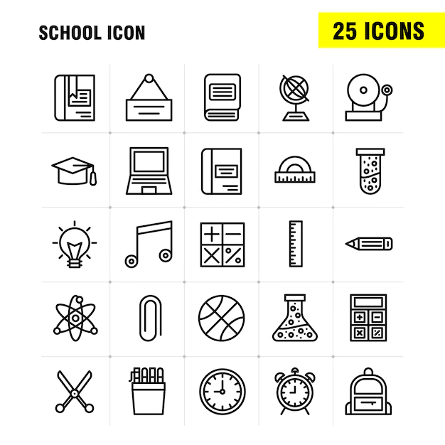 Free Vector | School icon line icon