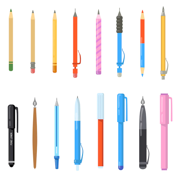Free Vector | School pens set