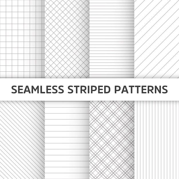 Free Vector | Seamless striped vector patterns, white and grey texture.