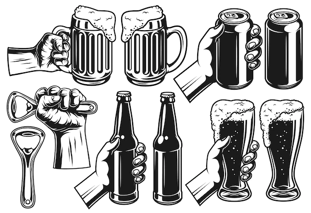 Free Vector | Set of beer object