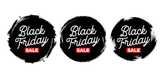 Free Vector | Set of black friday sticker with grunge