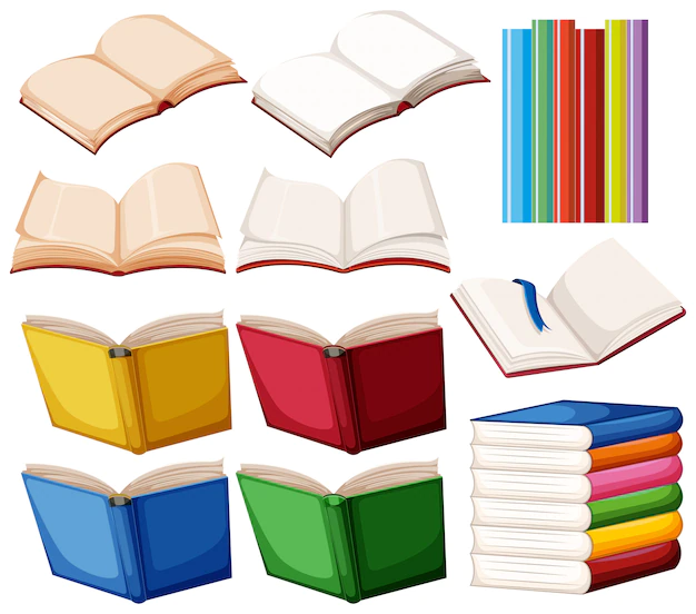 Free Vector | Set of book on white background