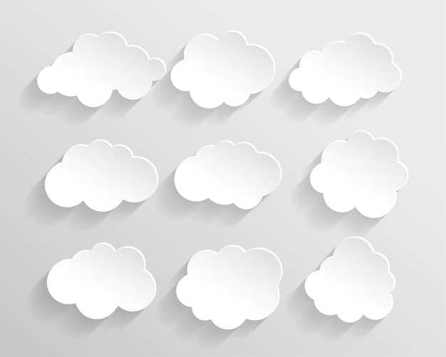Free Vector | Set of cloud in paper cut style