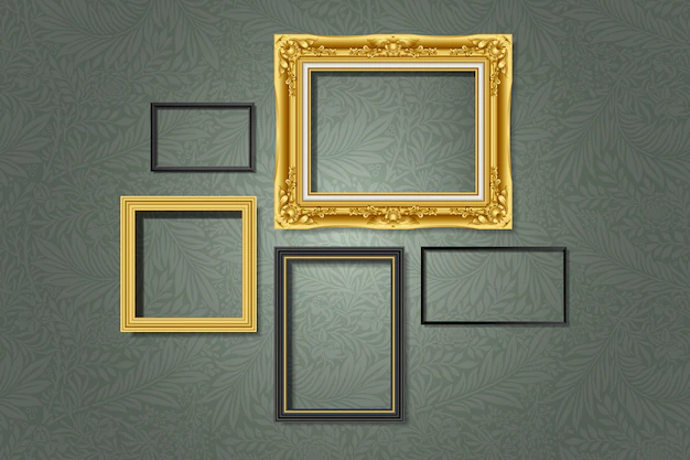 Free Vector | Set of gallery frames