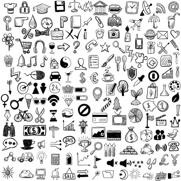 Free Vector | Set of hand drawn icons