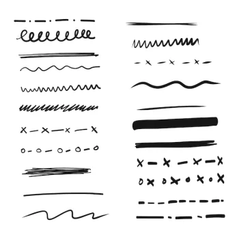 Free Vector | Set of hand drawn lines and dividers