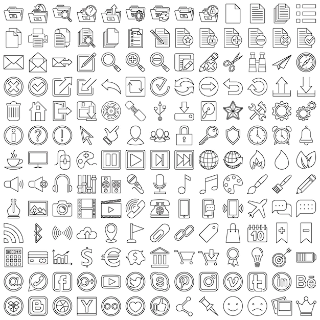 Free Vector | Set of linear web icons