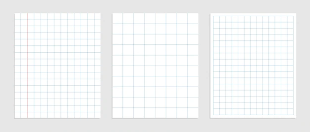Free Vector | Set of mathematics square paper in various sizes