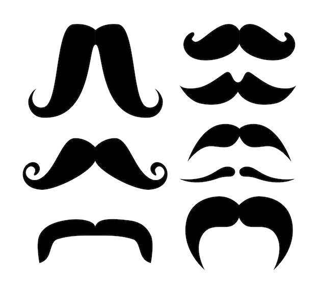 Free Vector | Set of moustache silhouettes