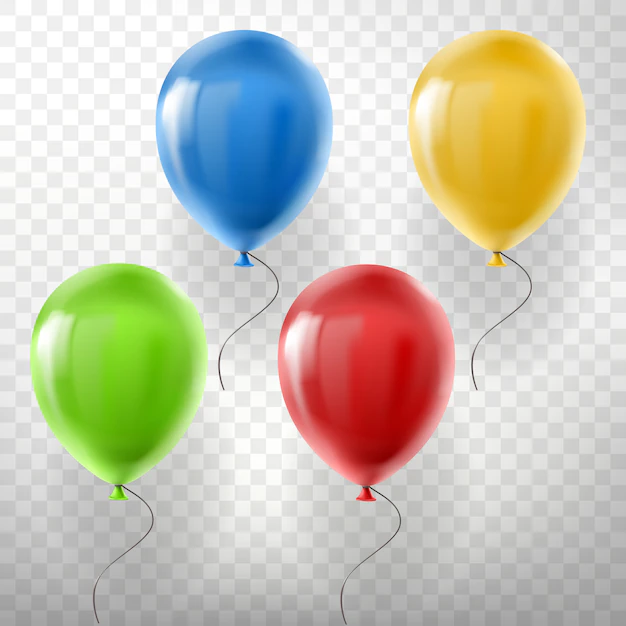 Free Vector | Set of realistic flying helium balloons, multicolored, red, yellow, green and blue