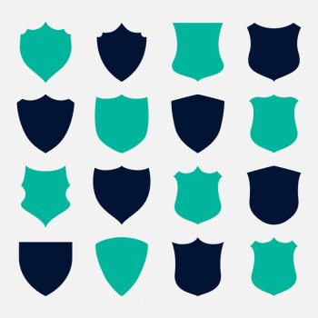 Free Vector | Set of shield symbols and icons design