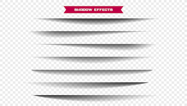 Free Vector | Seven realistic wide paper sheet shadows set