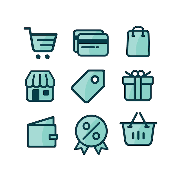 Free Vector | Shopping icons collection