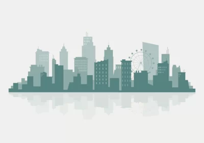 Free Vector | Silhouette skyline illustration