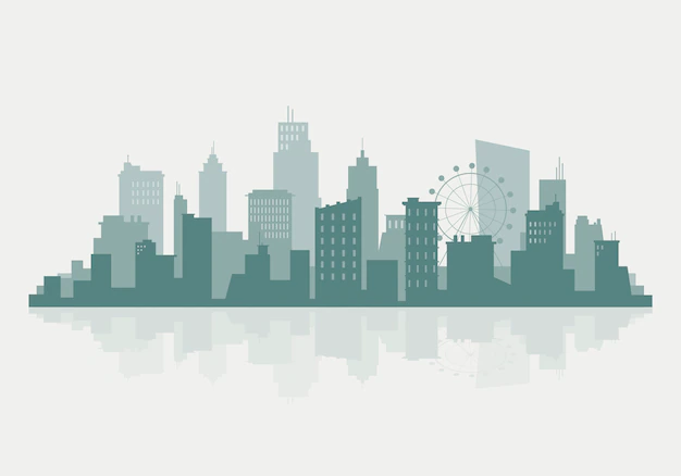 Free Vector | Silhouette skyline illustration