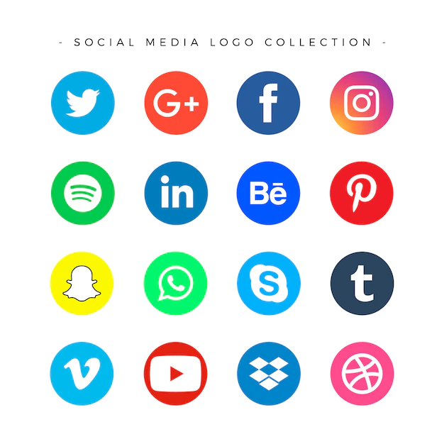 Free Vector | Social media logotype set