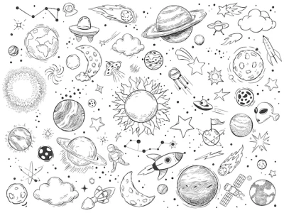 Free Vector | Space doodle