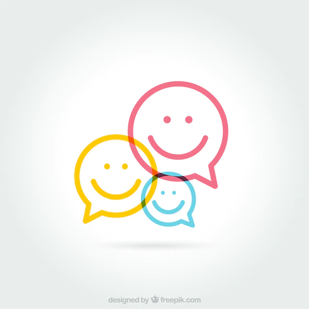 Free Vector | Speech bubbles with smiley faces