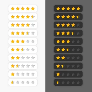 Free Vector | Star rating with two different backgrounds