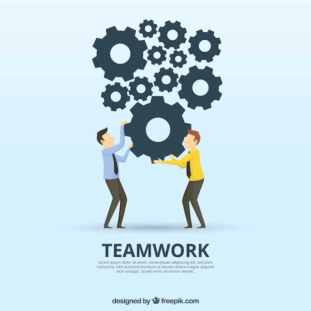Free Vector | Teamwork concept with gear wheels