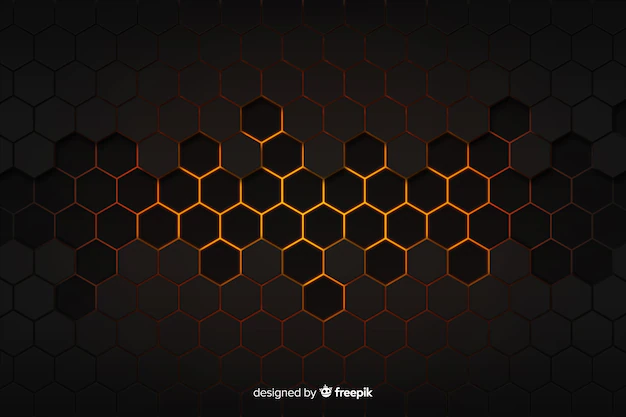 Free Vector | Technological honeycomb black and golden background