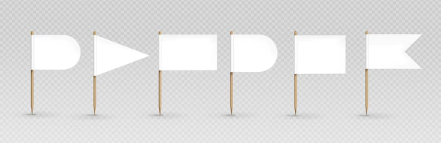 Free Vector | Toothpick white flags set