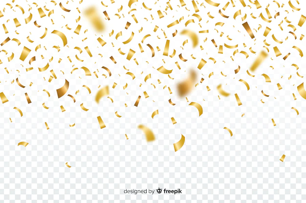 Free Vector | Transparent background with golden confetti