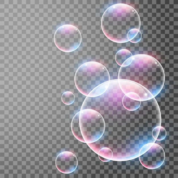 Free Vector | Transparent realistic bubbles with reflections