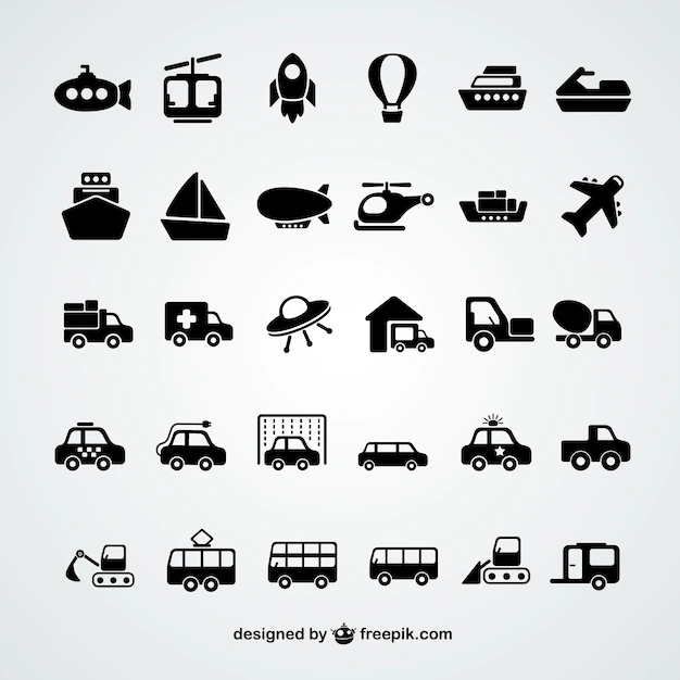 Free Vector | Transport icons collection