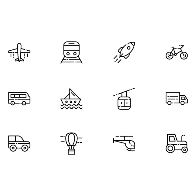 Free Vector | Transportation icons