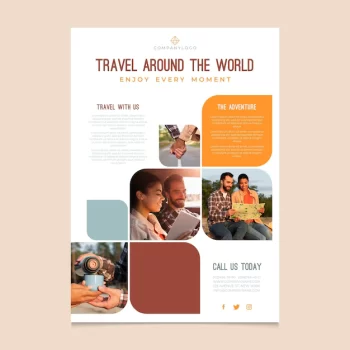 Free Vector | Travel around the world poster