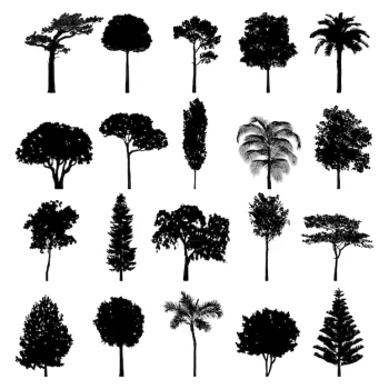 Free Vector | Tree silhouette collection