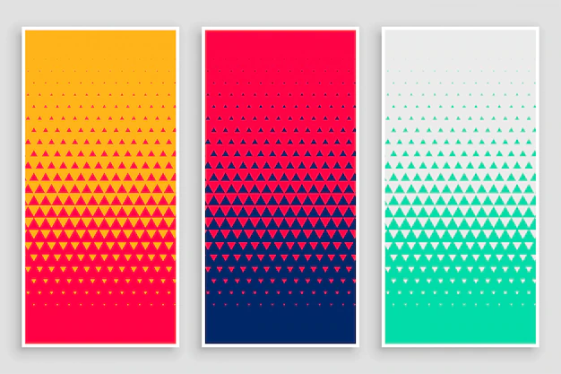 Free Vector | Triangle halftone pattern in different colors