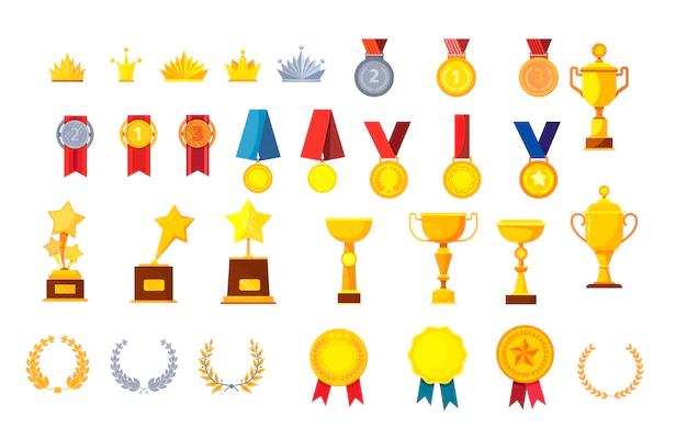 Free Vector | Trophies and awards  s set