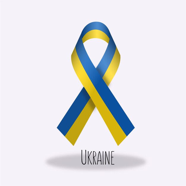 Free Vector | Ukraine flag ribbon design