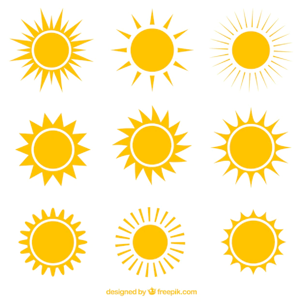 Free Vector | Variety of suns icons