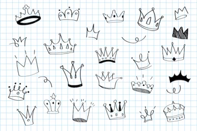 Free Vector | Various crowns doodle illustration vector