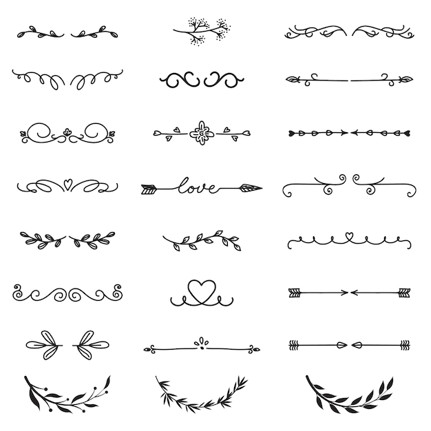 Free Vector | Various decorative text dividers set