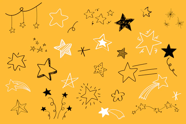 Free Vector | Various stars doodle collection vector