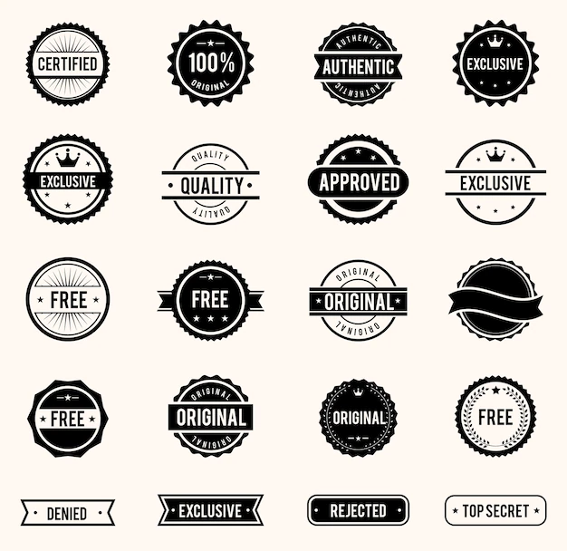 Free Vector | Vector commercial stamps set in vintage style for business and design