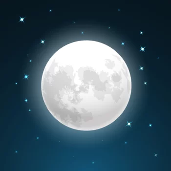 Free Vector | Vector illustration of full moon close up and around the stars